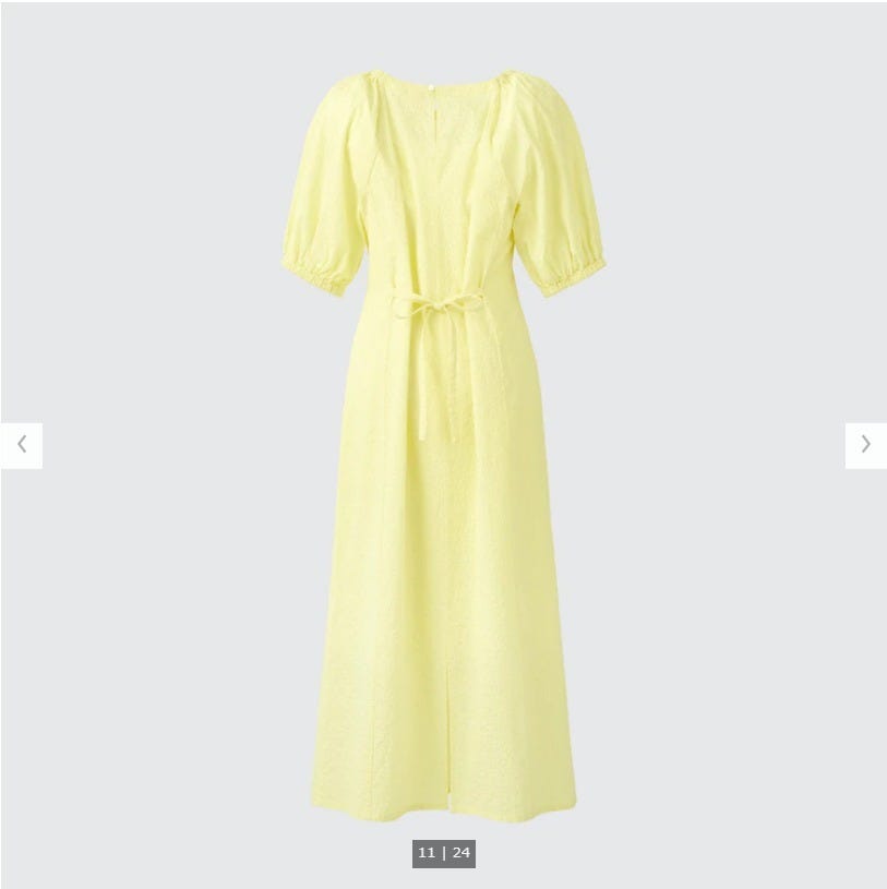 ユニクロ　uniqlo　レディース　アイテム　おすすめ　オススメ　トレンド　人気　コスパ　使える　おしゃれ　お洒落　オシャレ　2022　ワンピース　ワンピ　人気　コラボ　コラボワンピ　コラボワンピース　コットンボリュームスリーブワンピース　HANA