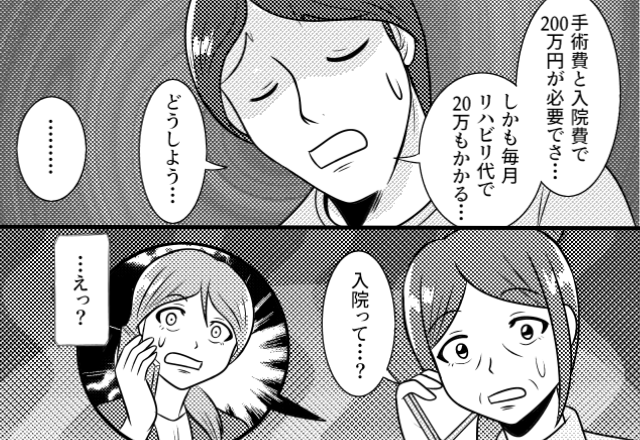 夫「母が入院した」嫁の給料から【200万円】振り込み。しかし数ヶ月後⇒義母「入院って…？」嫁「…えっ？」