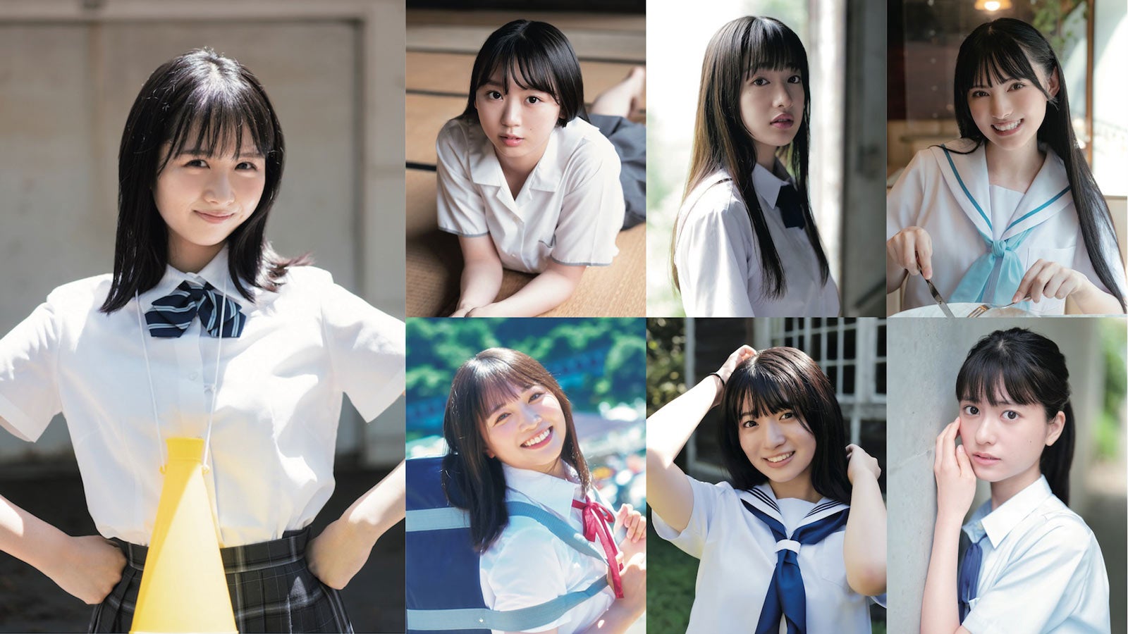 （左上から時計回り）上村ひなの、泉綾乃、桜木心菜、菅田愛貴、凛美、進藤あまね、小田垣有咲（提供写真）