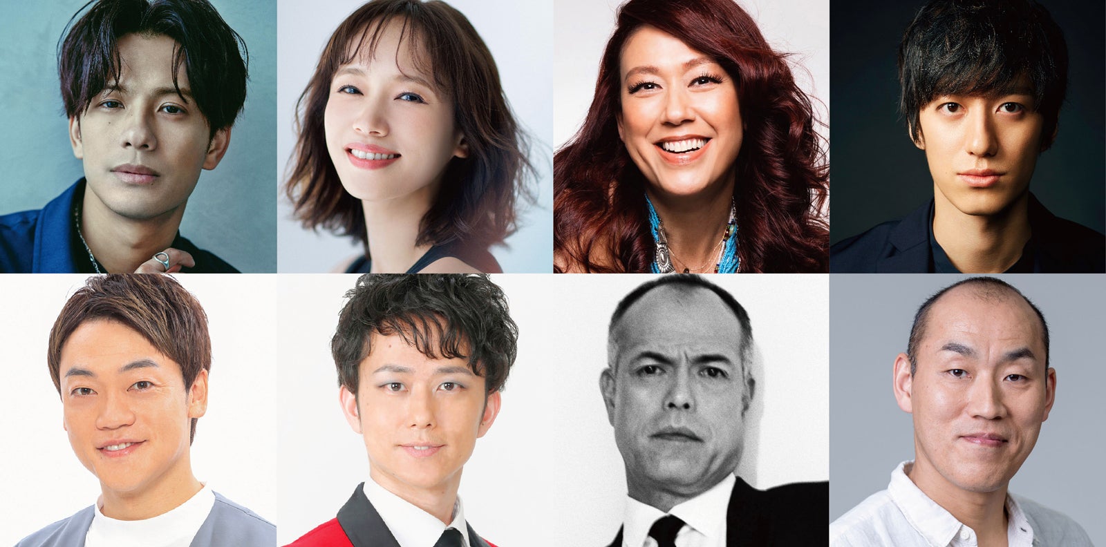 （上段左から）森崎ウィン、ソニン、LiLiCo、水田航生（下段左から）おばたのお兄さん、西村ヒロチョ、田中要次、山西惇（提供写真）