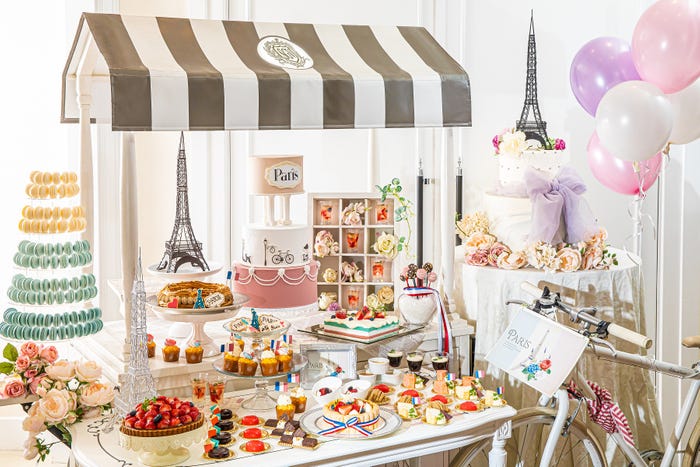 大阪「パリジェンヌのお茶会~スイーツブッフェ~」エッフェル塔クッキーや3色ケーキ