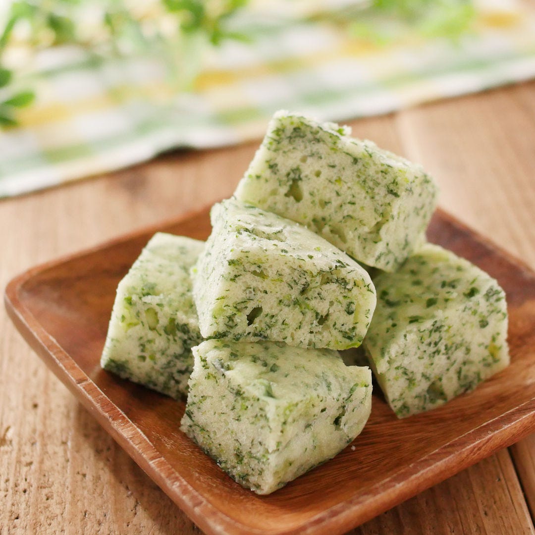 【ベジおやつ】レンジで簡単ふわふわ。ほうれん草のチーズ蒸しパン