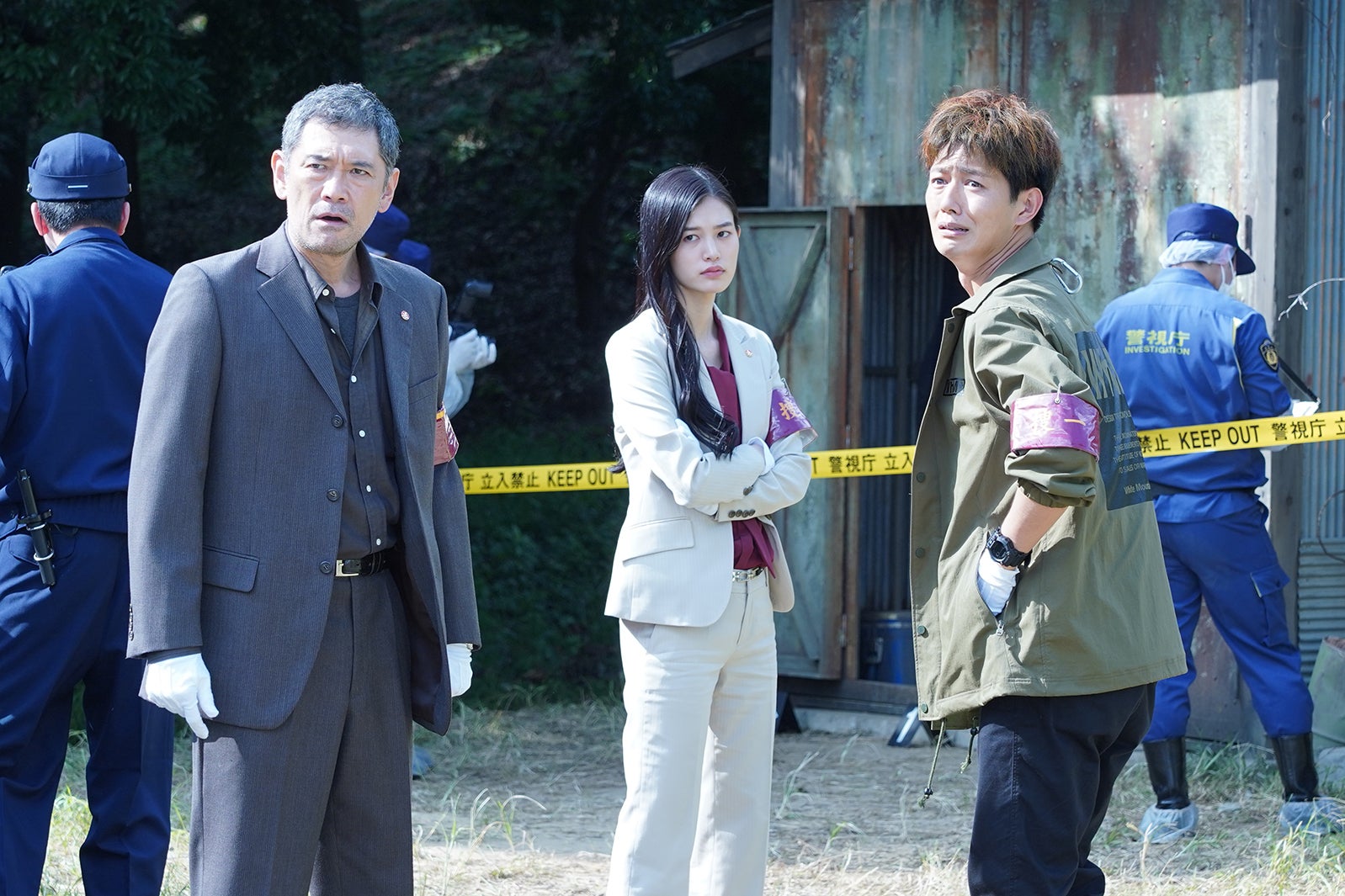 杉本哲太、立花恵理、工藤阿須加／「ニッポンノワール―刑事Yの反乱―」第1話より（C）日本テレビ