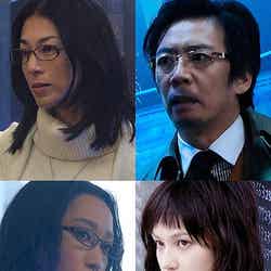 映画「プラチナデータ」新キャスト（左上から時計回り）鈴木保奈美、生瀬勝久、水原希子、杏