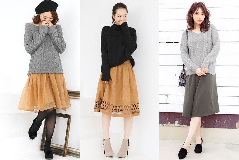 即今年顔に！「ケーブル編みニット」のタイプ別コーディネート術
