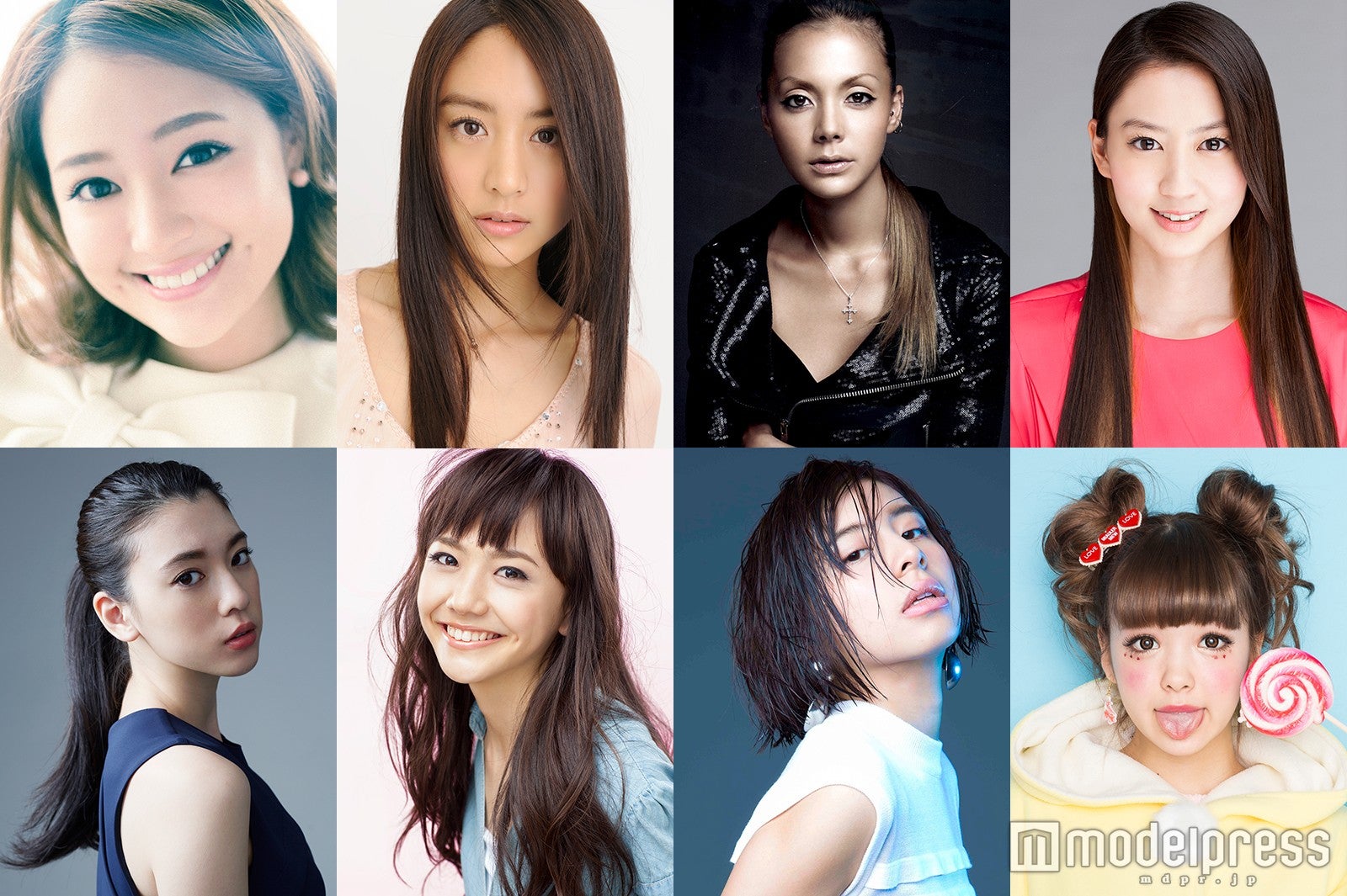 「札幌コレクション2016」の開催が決定／（左から時計回りに）Chay（まい）、山本美月、土屋アンナ、河北麻友子、藤田ニコル、ラブリ、松井愛莉、三吉彩花