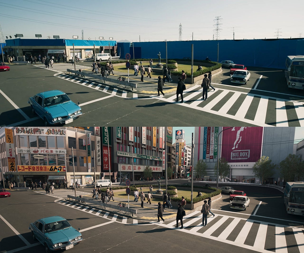 高田馬場駅を再現した巨大セット／ビフォーアフター（C）2022「月の満ち欠け」製作委員会