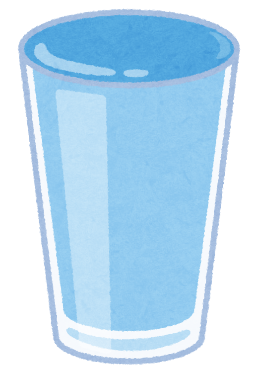 いろいろな量の水のイラスト