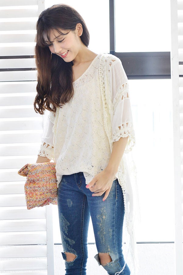 大人な透け感フリンジカーディガン「coca」3,490円（税込）／画像提供：coca