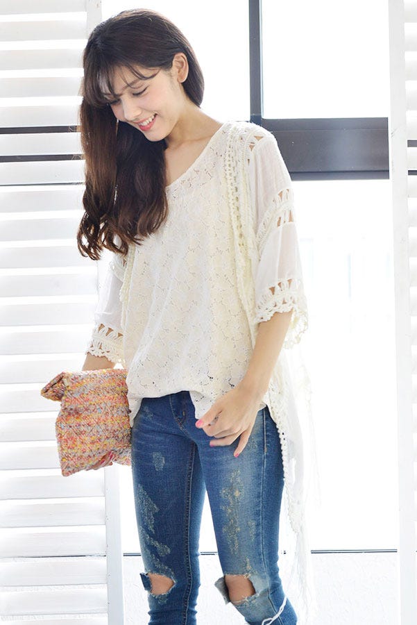 大人な透け感フリンジカーディガン「coca」3,490円(税込)/画像提供:coca