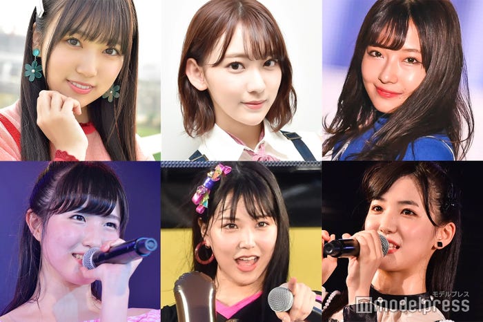 左上から時計回りに:矢吹奈子、宮脇咲良、村瀬紗英、下尾みう、白間美瑠、本田仁美 (C)モデルプレス