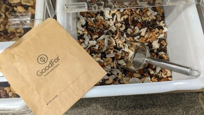 必要なものを必要な分だけ入れて、自分でグラムを記入して決済する「GoodFor」