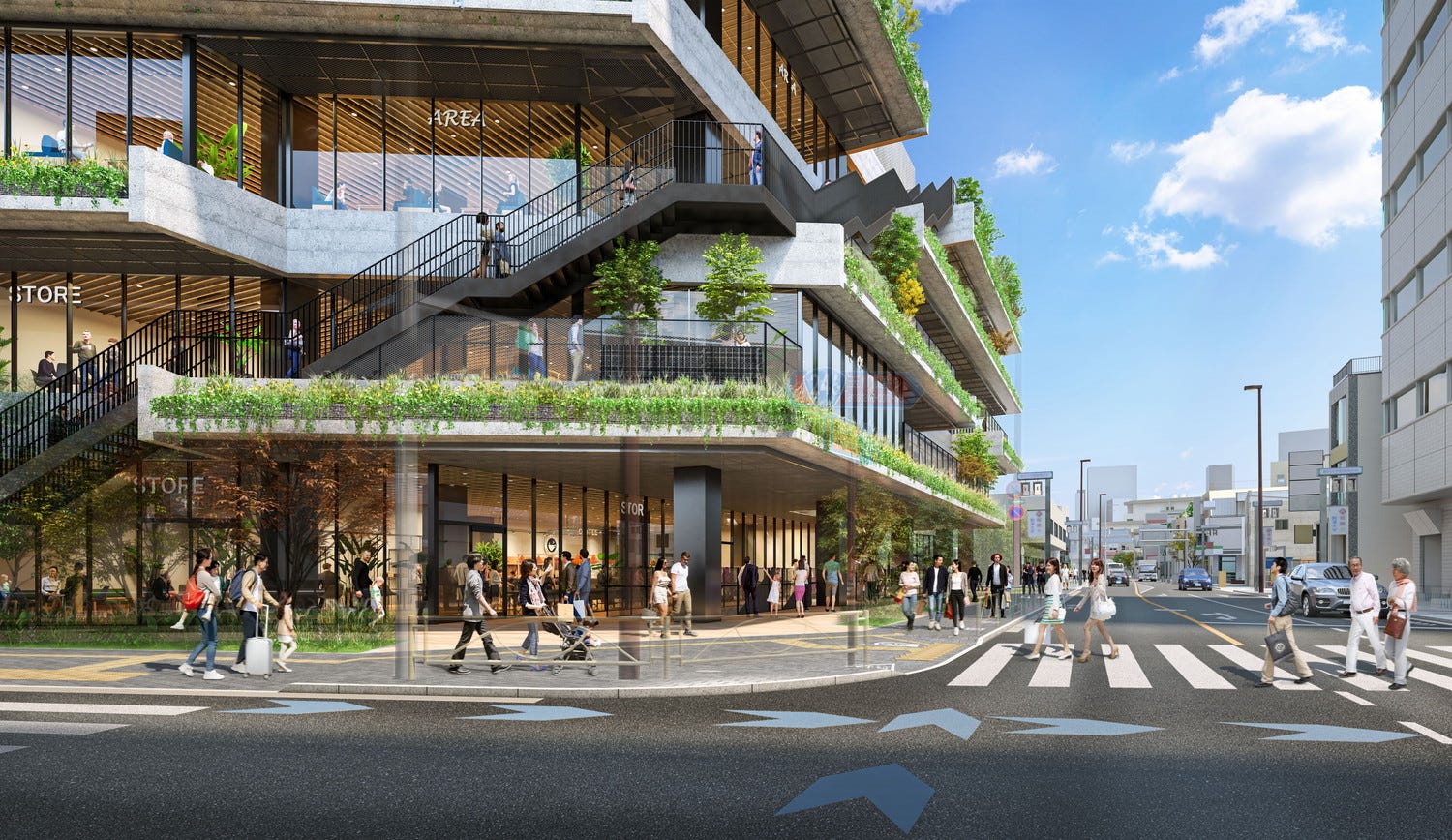 駒沢大学駅前に新商業施設、2025年11月開業 ロイホやスタバ含む17店舗