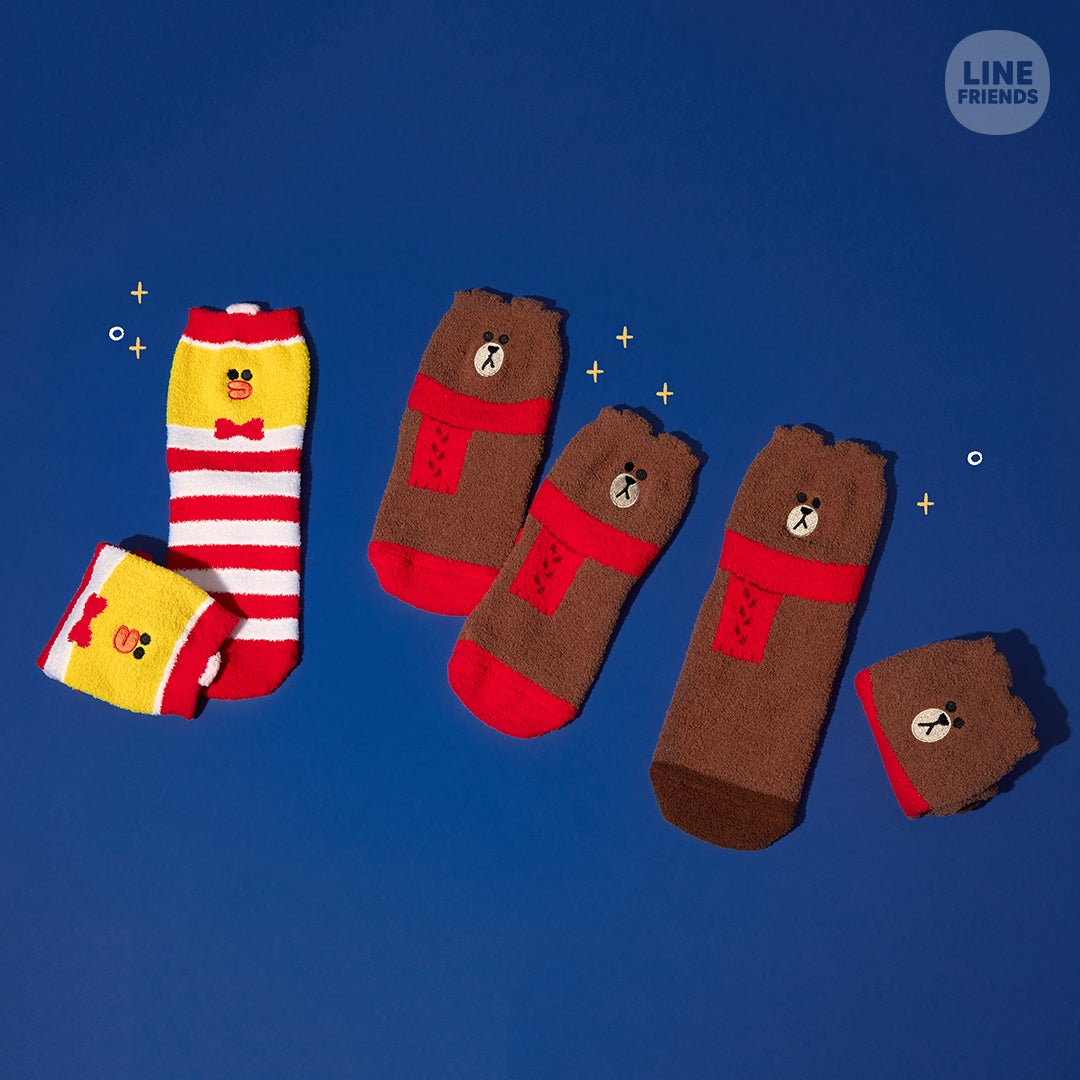 キッズもこもこ靴下（ウィンター） ブラウン648円（税込）、大人用（レディース）756円（税込）