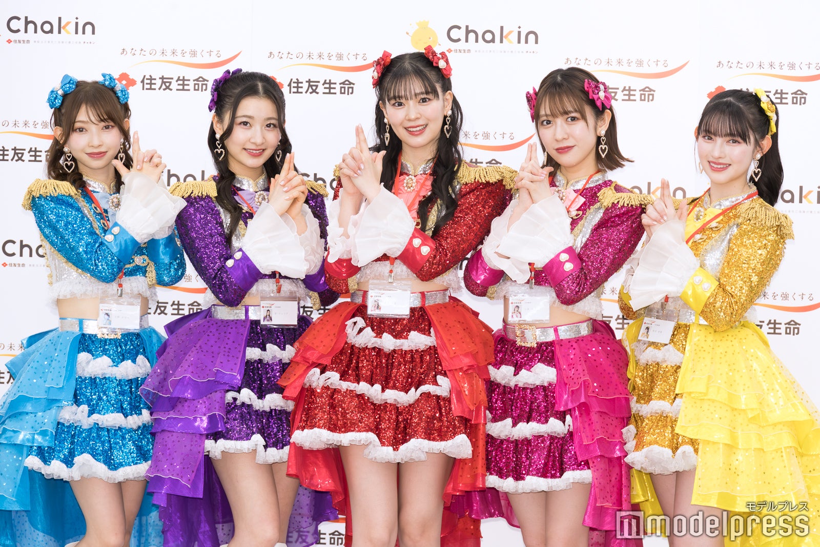 （左から）辻野かなみ、杏ジュリア、坂井仁香、小泉遥香、菅田愛貴（※吉川ひよりは欠席）／超ときめき宣伝部（C）モデルプレス