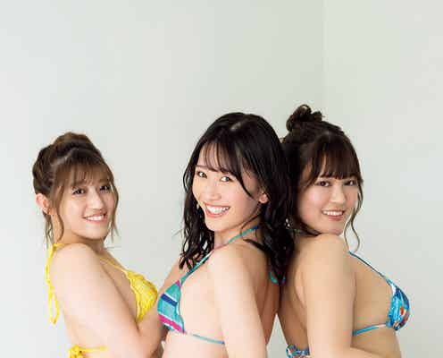 「ミスFLASH2022」笹岡郁未・missha・大塚杏奈、カラフルな水着で美ヒップ魅せる