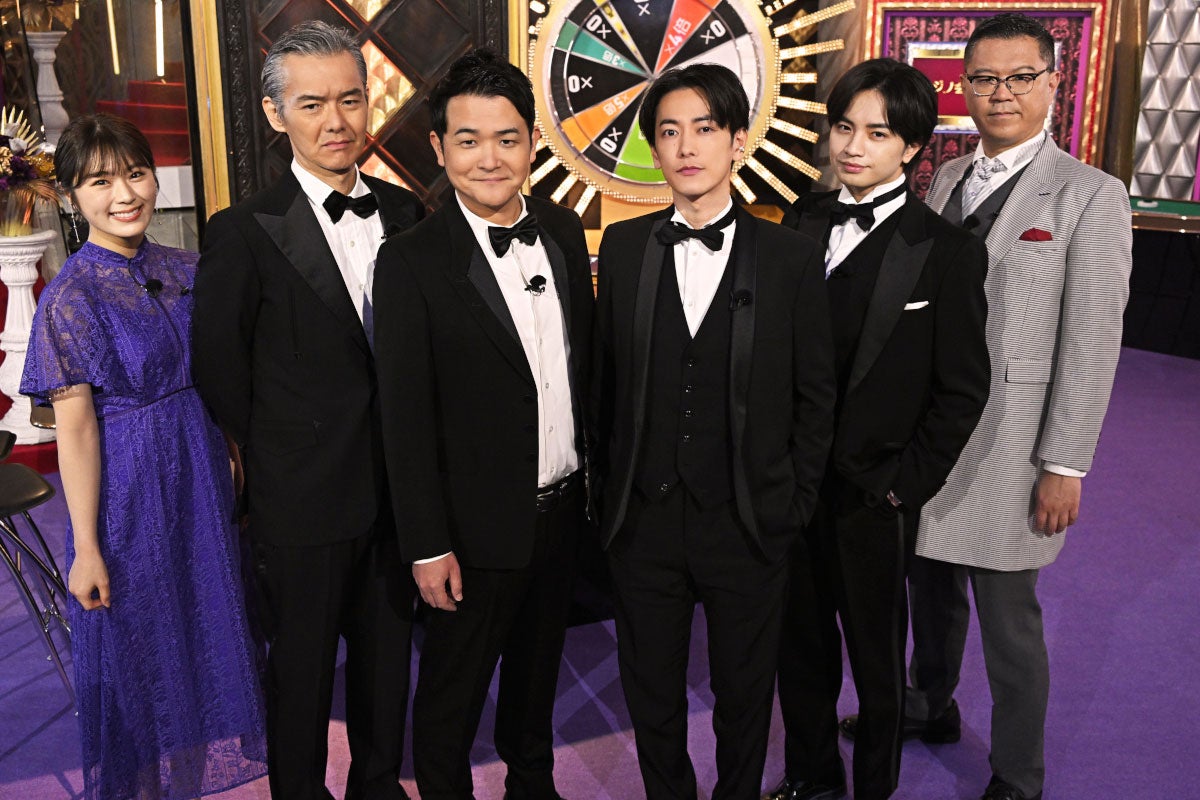 渋谷凪咲、渡部篤郎、ノブ、佐藤健、中島健人、長谷川忍（C）TBS