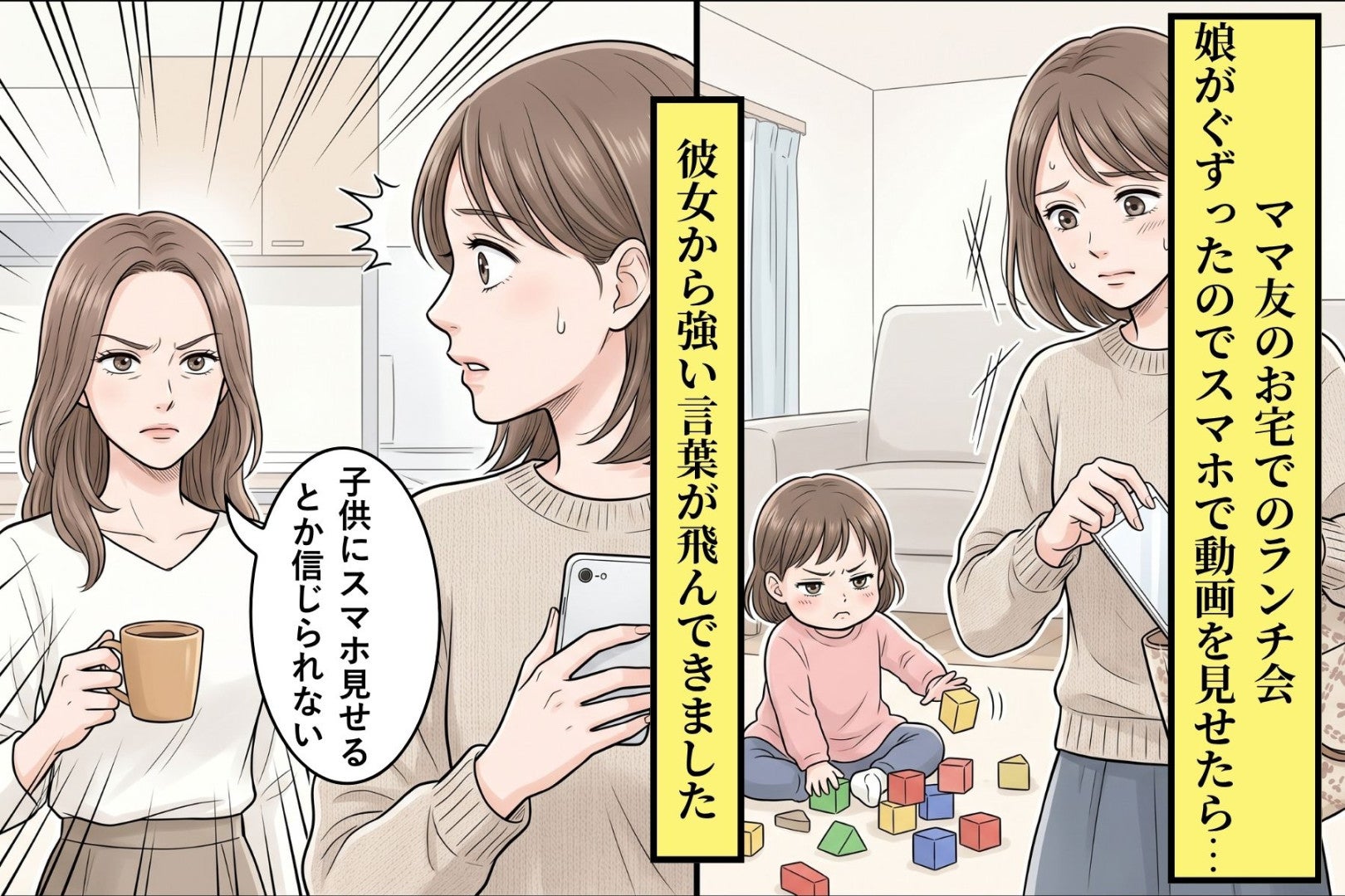 「子供にスマホ見せるとか信じられない」と詰るママ友→その子が涙を流していたわけ