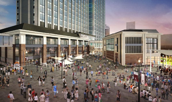 ホテル前ミュージックテラスの広場／画像提供：ヒルトン