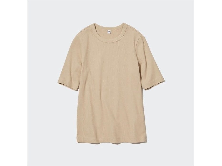 ユニクロ　リブクルーネックT  1500円（税込）