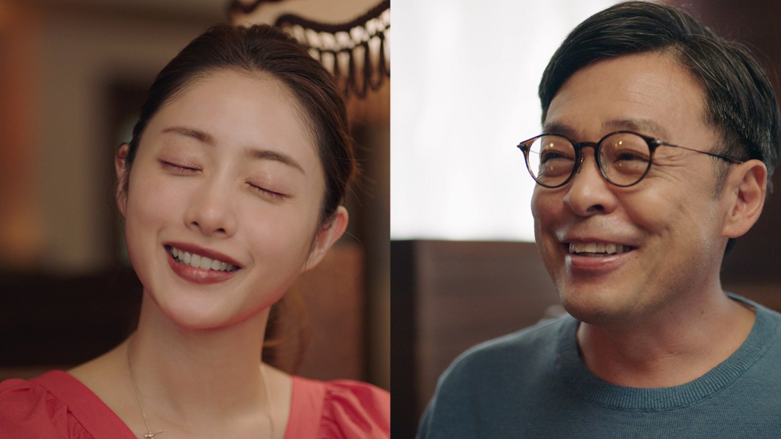 石原さとみ、光石研／CMより（提供画像）