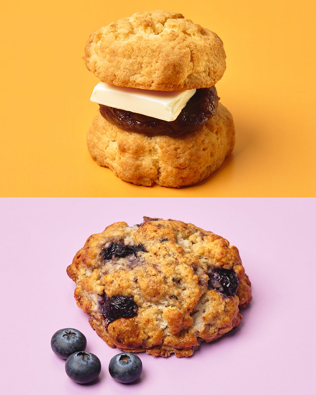 あんバタースコーンサンド、ブルーベリースコーン（提供写真）
