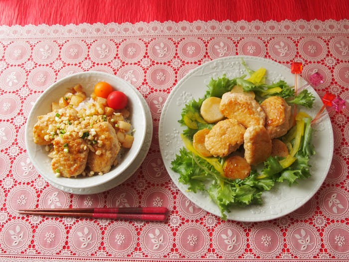 「豆腐つくね丼 → ふわふわつくね」