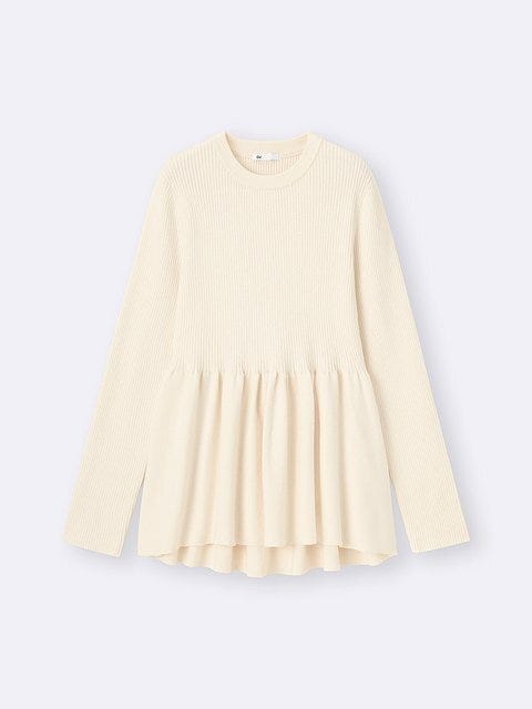 GUのペプラムニットプルオーバー