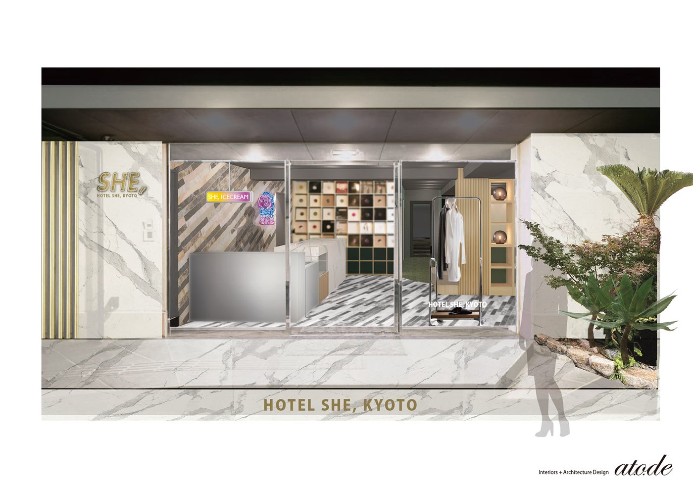ブティックホテル「HOTEL SHE, KYOTO」がリニューアル　アイスクリームパーラー併設／画像提供：株式会社L&amp;G GLOBAL BUSINESS