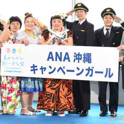 （左から）横澤夏子、オカリナ、ゆいP、渡辺直美、石田明、井上裕介（C）モデルプレス