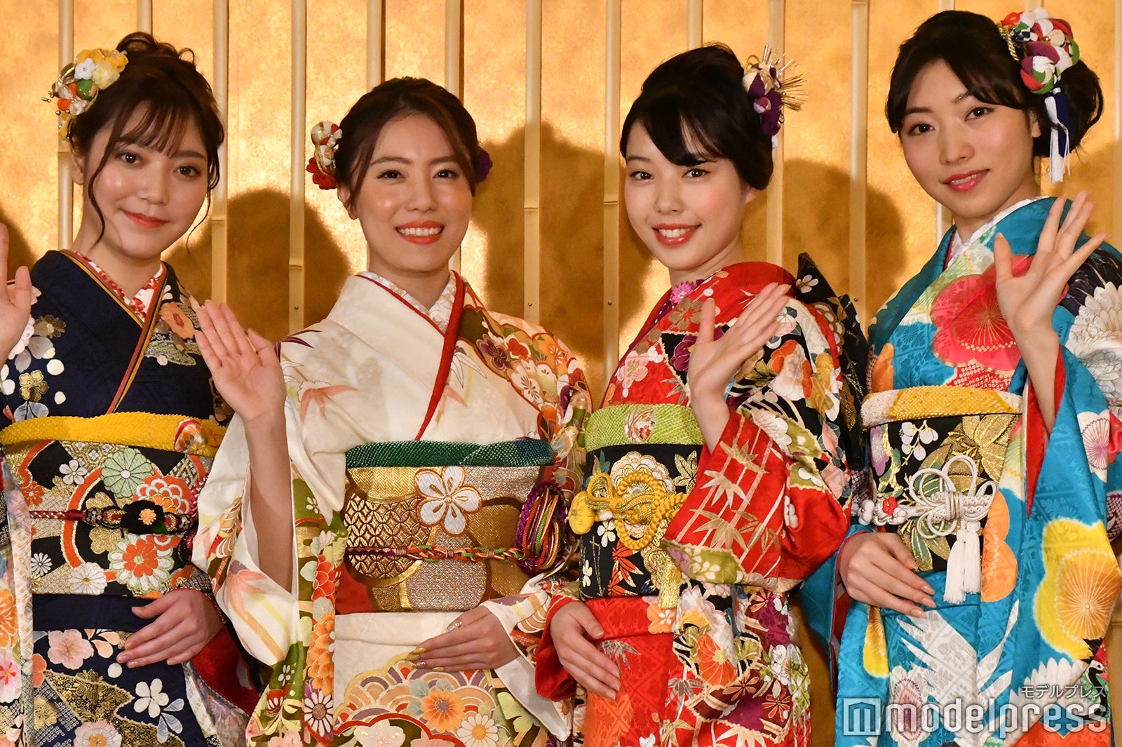 （左から）野島詩織さん、松田絵里沙さん、牧村里奈さん、橘穂奈美さん（C）モデルプレス