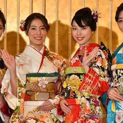 （左から）野島詩織さん、松田絵里沙さん、牧村里奈さん、橘穂奈美さん（C）モデルプレス