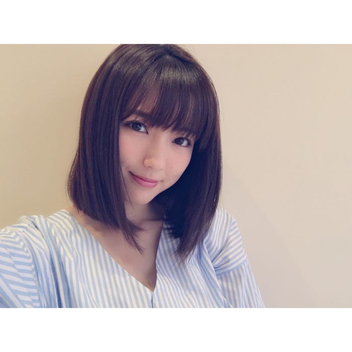 イメチェン後の真野恵里菜/真野恵里菜オフィシャルブログ(LINE)より