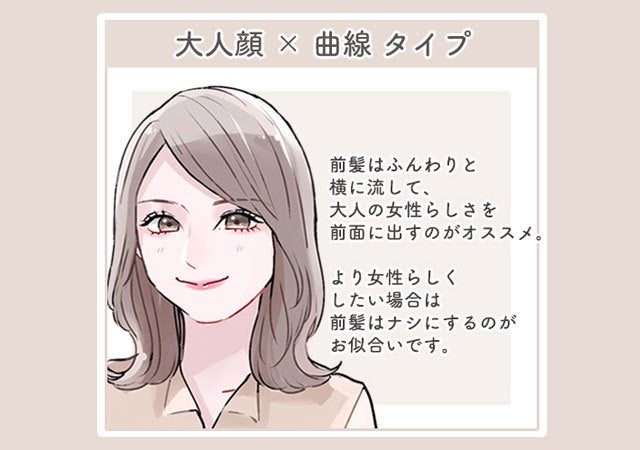 顔タイプ　前髪　垢ぬけ　大人顔×曲線タイプ