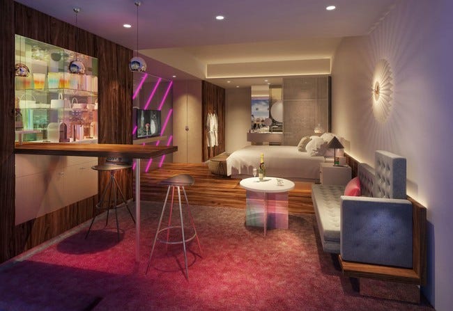 日本初進出Wホテル「W大阪」2021年3月開業、大胆で鮮やかな色彩の“Wデザイン”空間