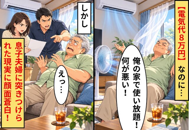 【電気代8万円】なのに…義父「使いたい放題使って何が悪い！」！しかし⇒息子夫婦に突きつけられた“現実”に…義父「えっ…」顔面蒼白！