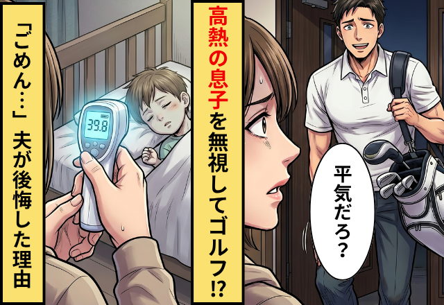 【39.8度】の息子よりゴルフ優先の夫！だが帰宅後「ごめん…」夫がすぐに反省したワケ