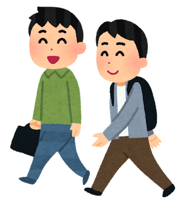 通学・通勤のイラスト（私服・男性）