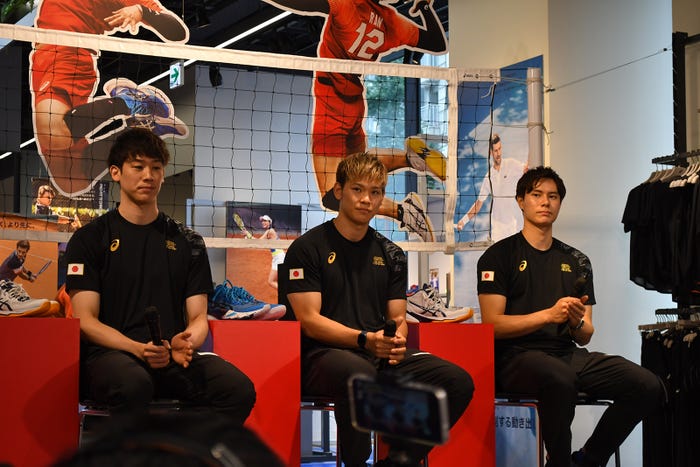 石川祐希選手、西田有志選手、高橋藍選手(提供写真)