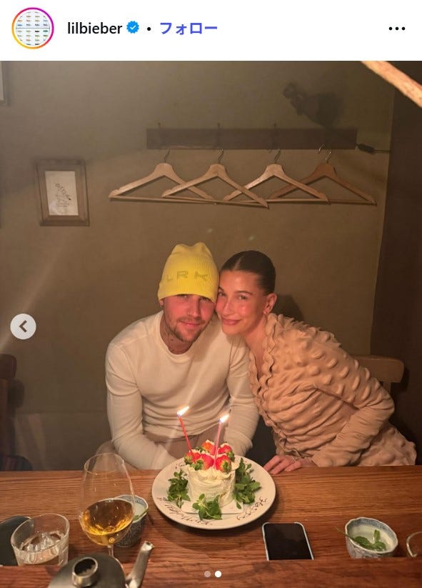 ジャスティン・ビーバーInstagramより