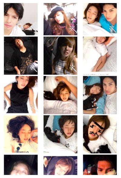 川崎希の“寝顔コレクション”/アレクサンダーオフィシャルブログ(Ameba)より