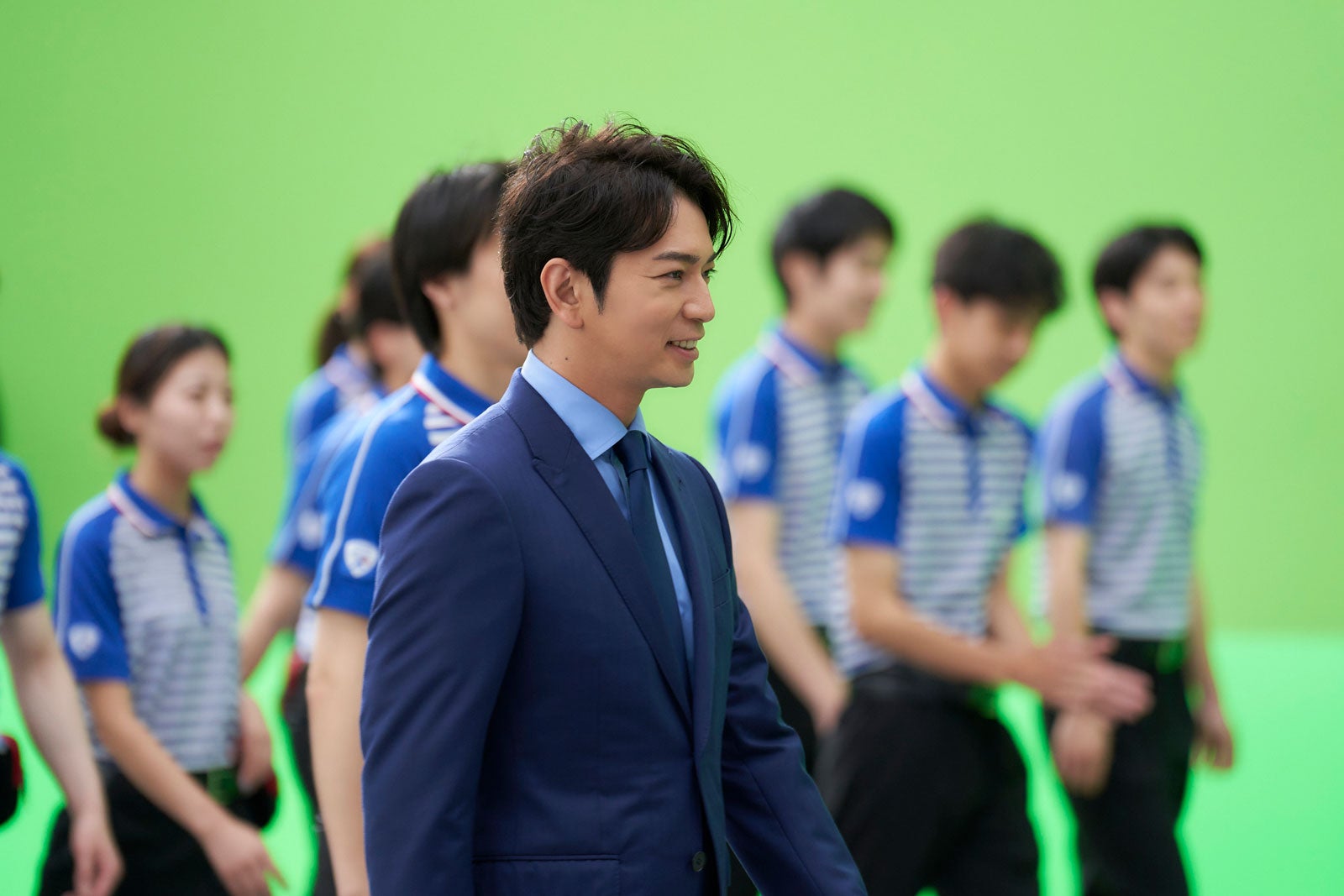 松本潤／新TVCM「今日も、SAGAWA がいます。」篇メイキングより（提供写真）