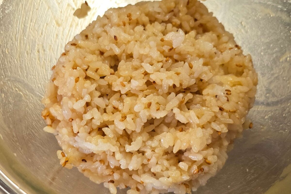 わさびとカツオのおにぎり