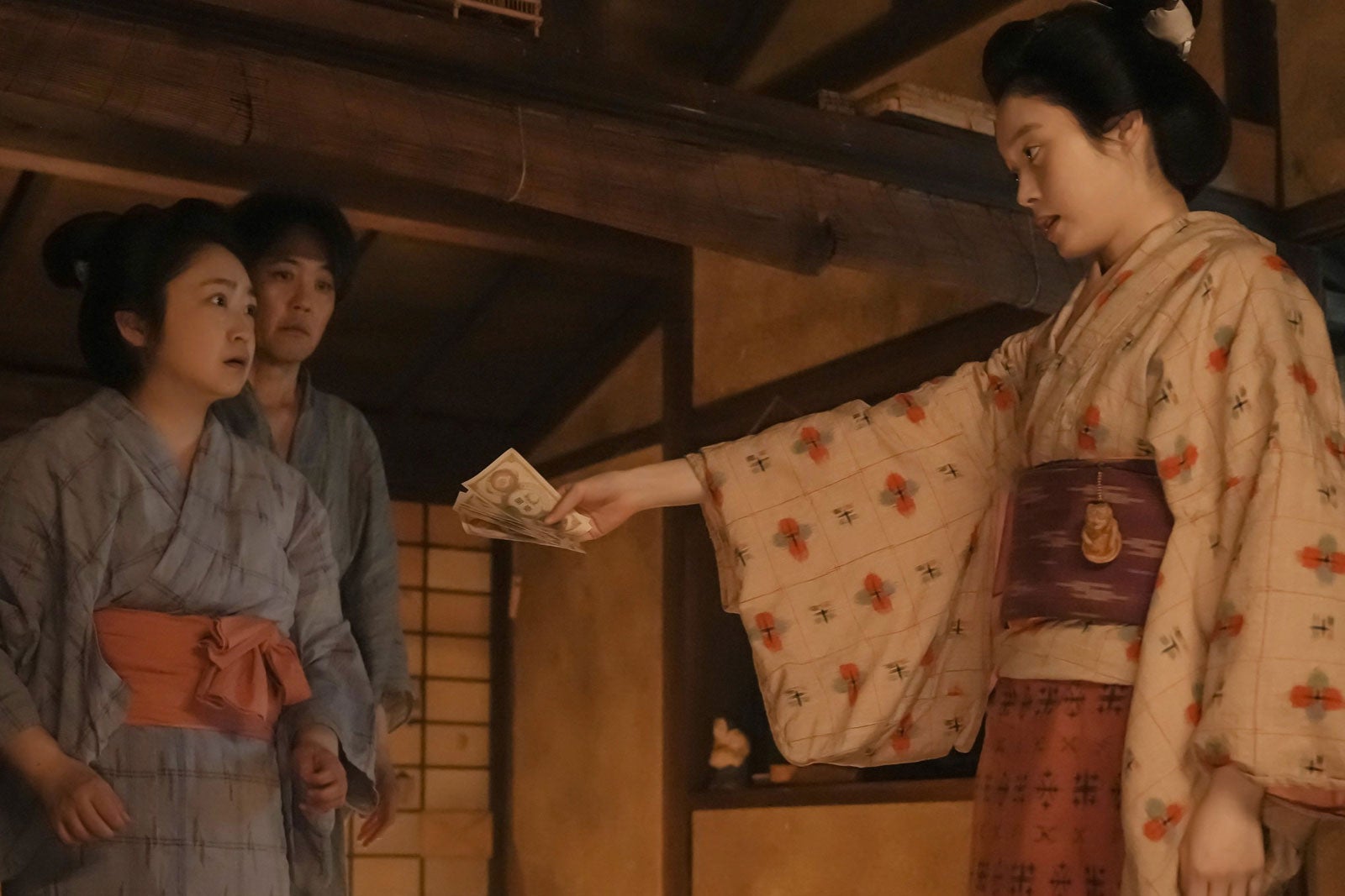 池脇千鶴、岡部たかし、高石あかり「ばけばけ」第33話（C）NHK