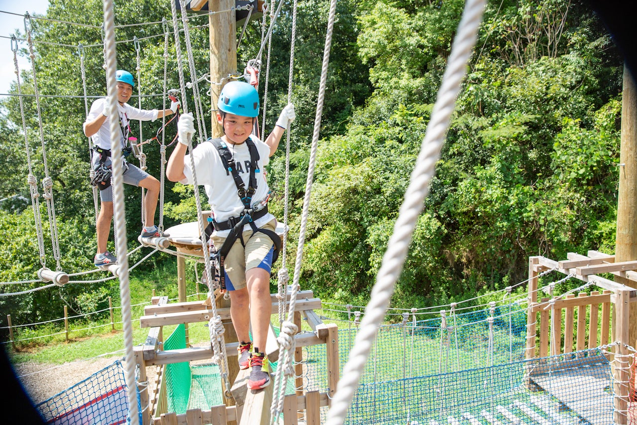 県民の森に設置する、ツリーアドベンチャーのイメージ／提供画像