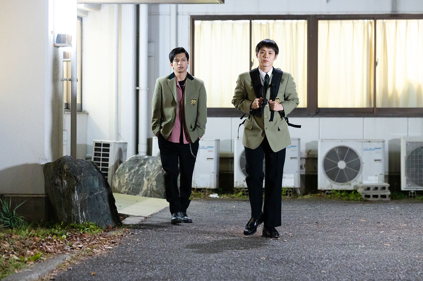 田中偉登、細田佳央太／「もしも、イケメンだけの高校があったら」第2話より（C）テレビ朝日