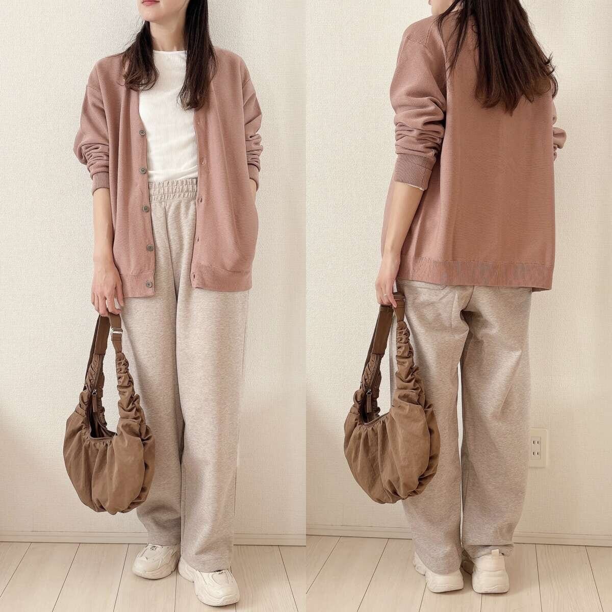 ユニクロスウェットワイドパンツの体型カバーコーデ