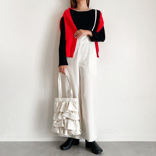 GU　シアーセーター　サロペット　コーデ