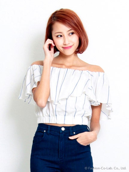 オフショルフリルブラウス「snidel」10,152円(税込)