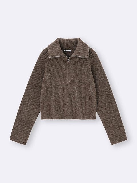 GUのネップハーフジップニットプルオーバー